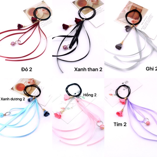 Buộc tóc hoa rơi nhiều mẫu Hàn Quốc