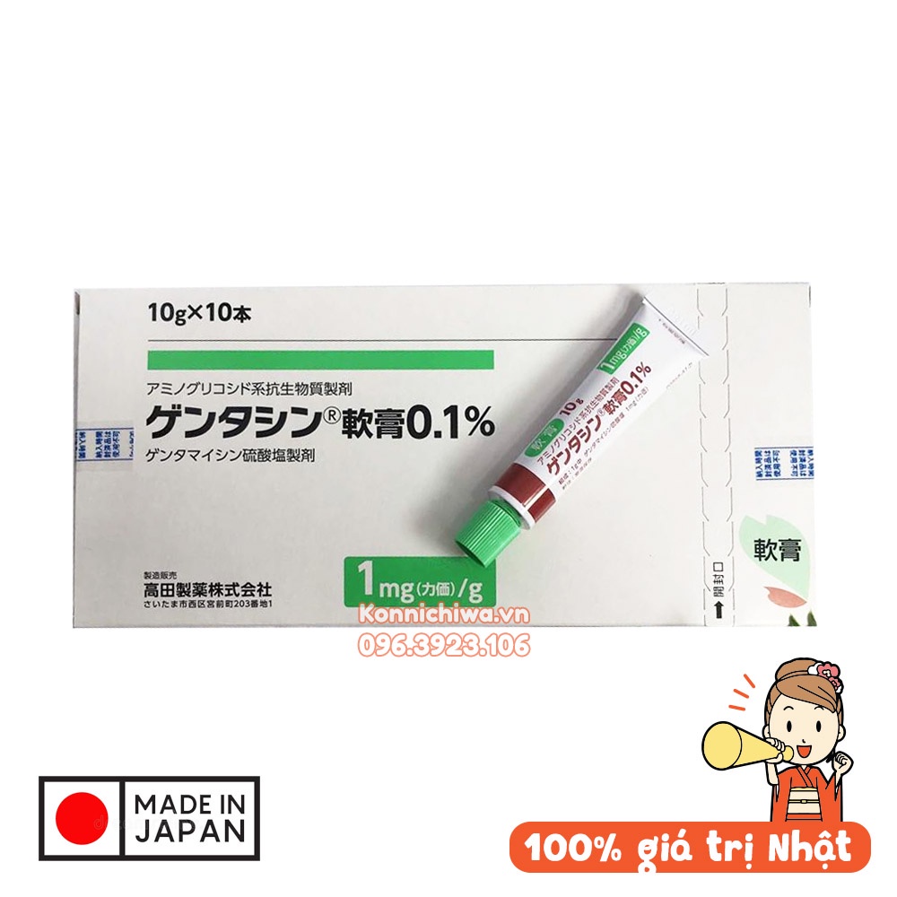 Kem mờ sẹo Gentacin giúp giảm thâm, ngừa sẹo tuýp 10gr dạng gel hàng nội địa Nhật