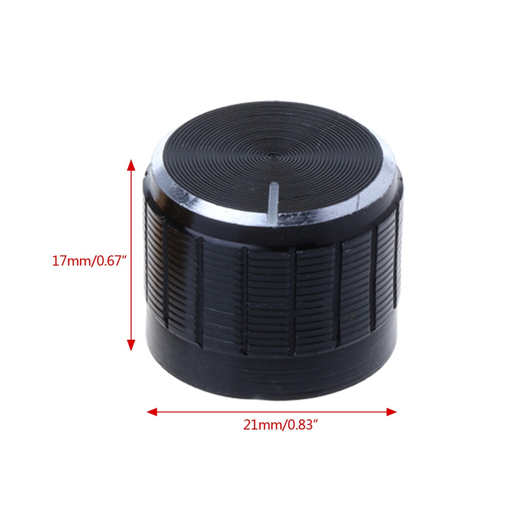 5Pcs 21X17mm Aluminum Rotary Control Potentiometer Knob Electronic Component