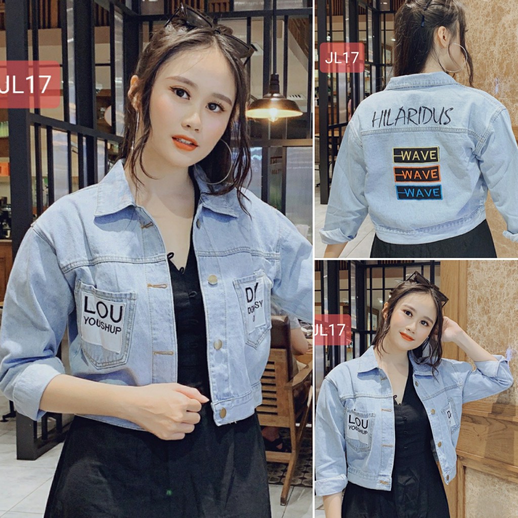 Áo Jean Croptop Thêu Phong Cách Trẻ Mẫu Trenndy Ms18