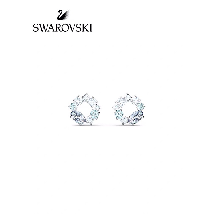 Bông Tai Swarovski Hình Tròn Thời Trang Thanh Lịch Cho Nữ