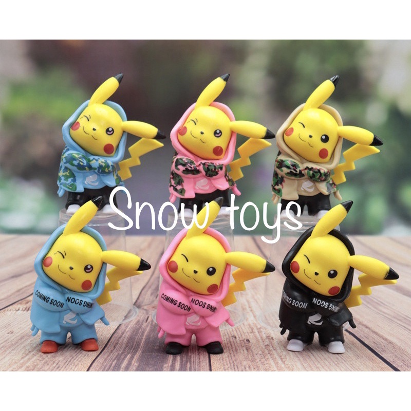 Mô hình Pikachu - Mô hình Pikachu mặc áo Hoodie - Pikachu phong cách thời trang thời thượng dễ thươn