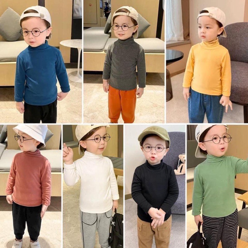 set 7 áo cổ lọ cho bé hàng đặt may riêng size 17-20kg