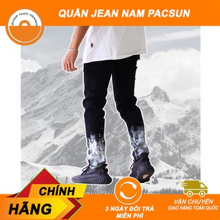 Quần jean nam đen vẩy sơn