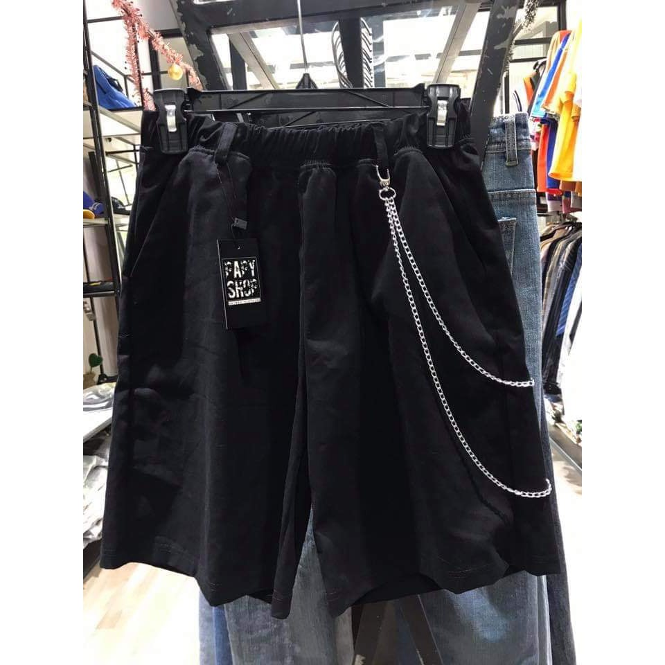 Quần Short kaki kèm Xích Unisex nam nữ