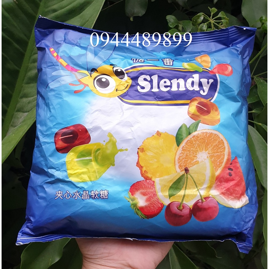Kẹo Dẻo Trái Cây Có Nhân - Kẹo Chuồn Chuồn Slendy, Mềm Thơm Ngon Tuyệt Hương Vị Tự Nhiên, Gói 500g