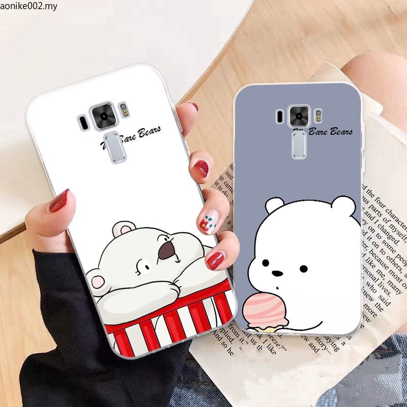 Asus Zenfone 2 3 4 Laser Selfie Max Pro Plus M1 M2 Bear Pattern-5 Soft Silicon Case Cover