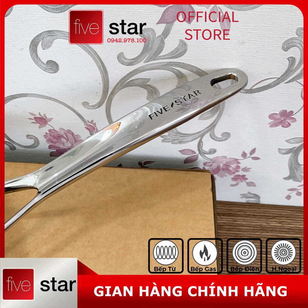 Chảo chống dính vân đá inox 304 bếp từ FiveStar Plus 3 lớp đáy liền ( 22cm/24cm/26cm/28cm/30cm/32cm ) , tặng 1 sạn dừa