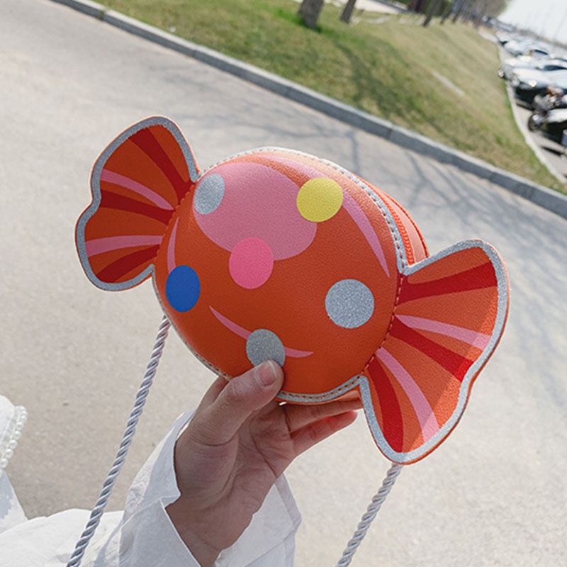 Túi Đeo Chéo Một Bên Vai Hình Viên Kẹo Kiểu Công Chúa Dễ Thương Dành Cho Bé Gái