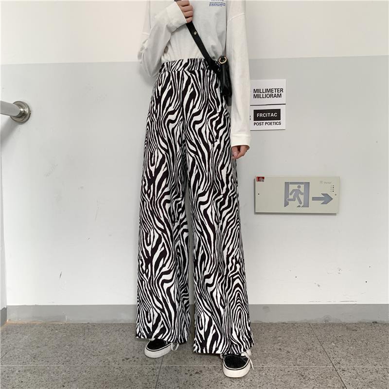 Quần Nữ Ống Rộng Lưng Cao Họa Tiết Ngựa Vằn Thời Trang Mùa Thu 2020 | BigBuy360 - bigbuy360.vn