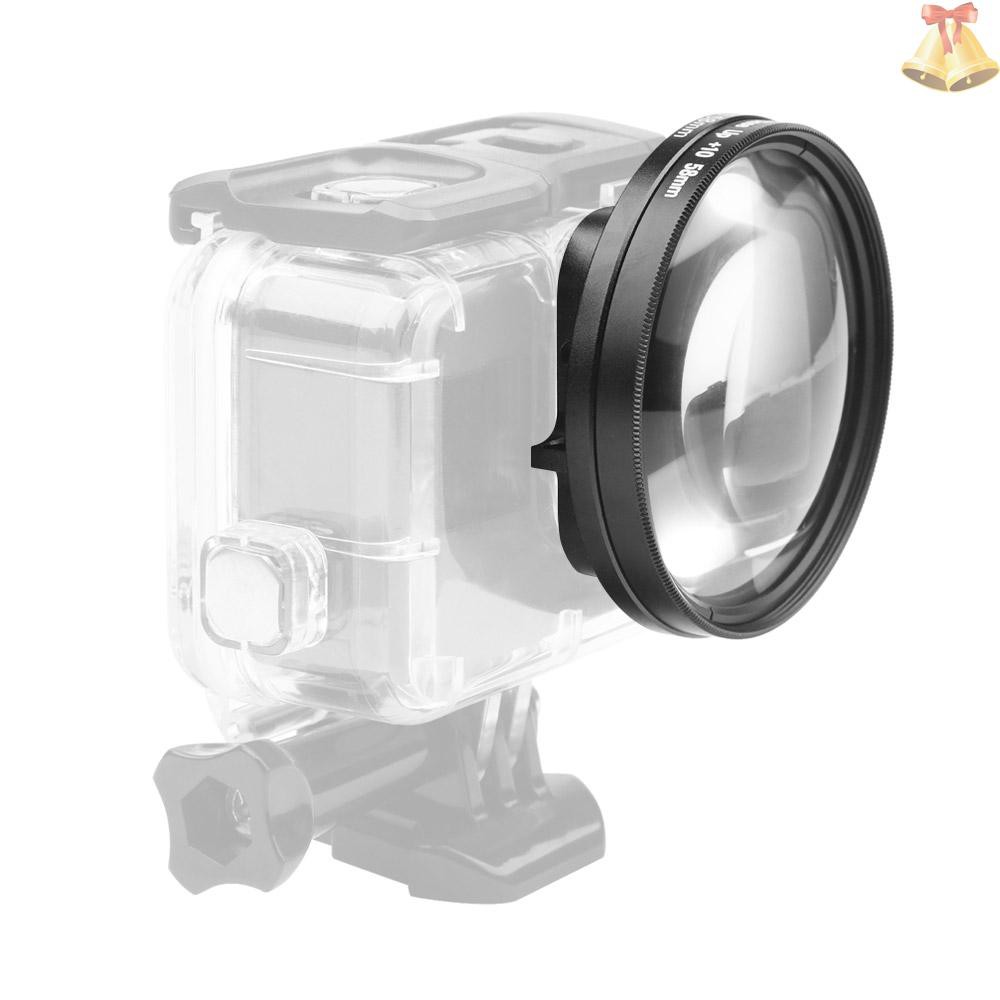 ONE 58mm Macro Lens 10x Magnification Close Up Lens for Gopro Hero 7 Black 6 5 Black Waterproof Case for GoPro Accessory