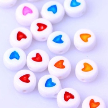 gói 5-10-25 Hạt trái tim tròn đủ màu 4x7mm