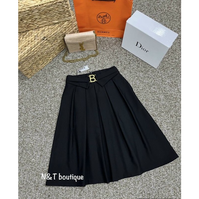 Chân váy xếp ly đai ghi lê mặt đai ngẫu nhiên CV146