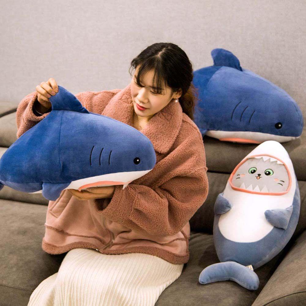 NICKOLAS Đồ chơi nhồi bông Hình Cá Mập Mềm Mại Trang Trí Nhà Cửa