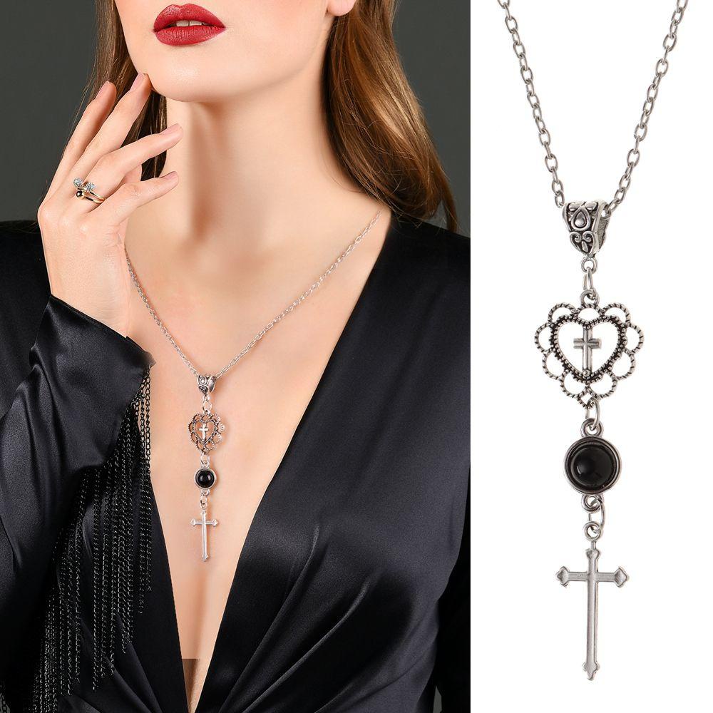 Dây Chuyền Mặt Hình Trái Tim Phong Cách Gothic Cho Nữ