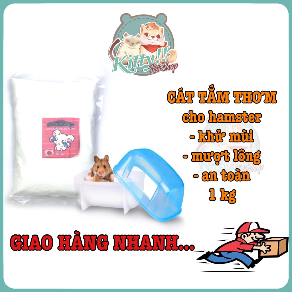 Cát trắng tắm thơm, khử mùi, mượt lông cho hamster - Kitty Pet Shop BMT