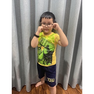 Bộ thun cotton Marvel bé trai (5-7 tuổi cho bé 20-28kg)