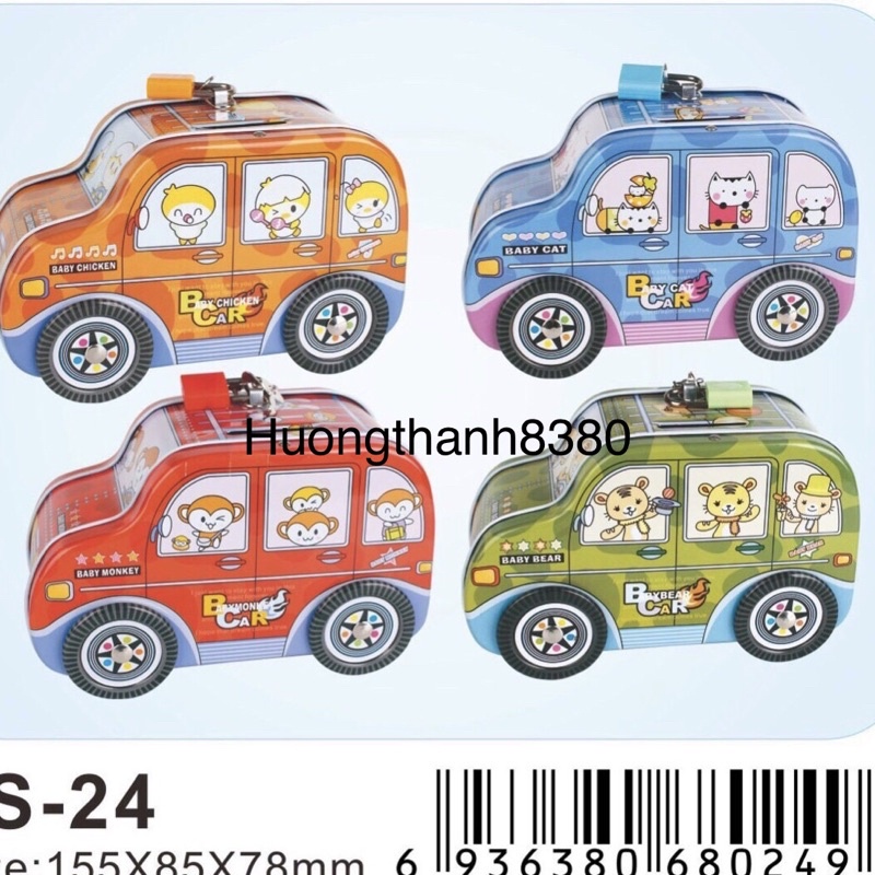 Hộp Sắt Tiết Kiệm S-24: Hình Ô Tô Có 4 Màu .