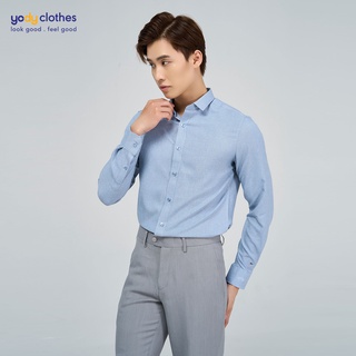 YODY áo sơ mi nam chất liệu cà phê tay dài phù hợp công sở SMM3010