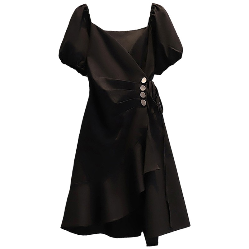 🌸Hàng Order🌸 Váy Bigsize Vắt Eo Đính Cúc Đá Thắt Dây Tay Bồng Sang Chảnh Nữ Tính🌸Hàng Quảng Châu | BigBuy360 - bigbuy360.vn