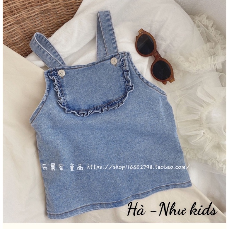 Set áo tay bồng kèm váy yếm HN kids