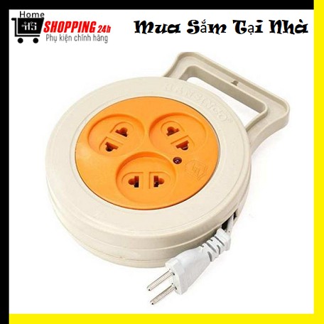 Ổ Cấm Điện Tròn 3 Lỗ 5m dây rút tiện lợi khi cần kéo dài hay thu gọn, có đèn báo hiệu nguồn điện homeshopping24h