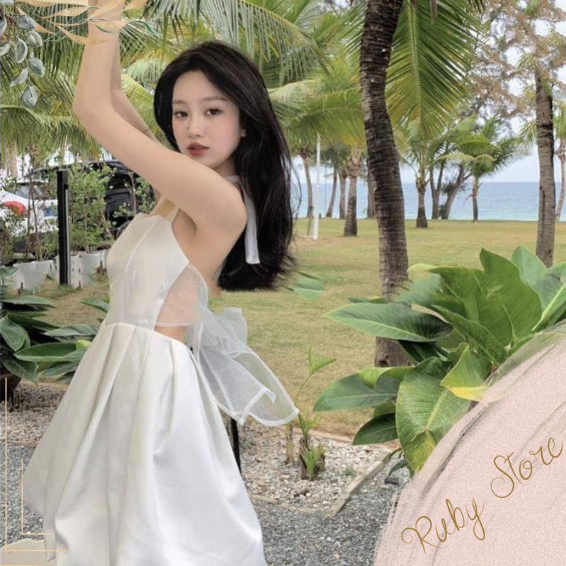Đầm maxi hở lưng cột nơ xinh xắn đáng yêu Binsu Dress [CÓ FEEDBACK]