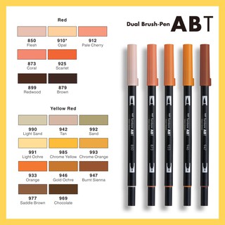 Bút 2 đầu Tombow ABT Dual Brush Pens - Đỏ Nâu Cam