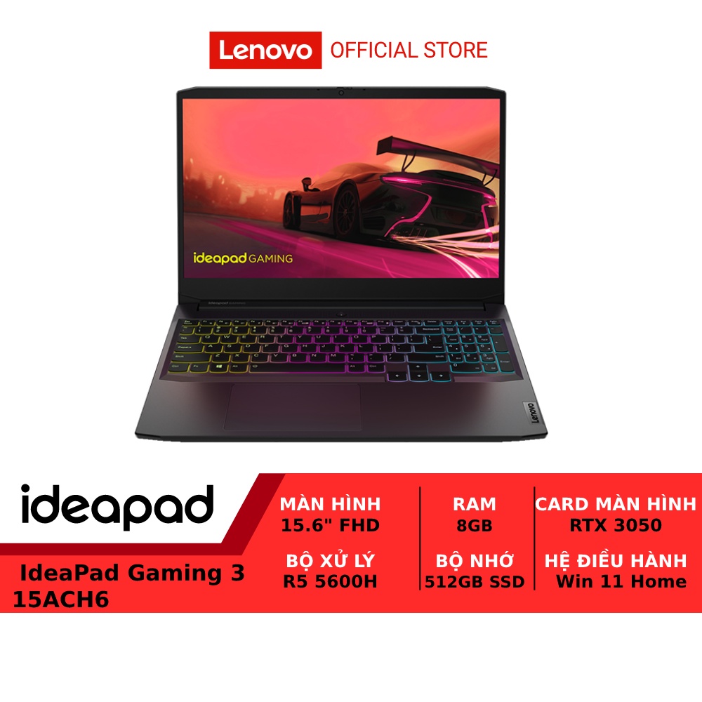 Laptop LENOVO IdeaPad Gaming 3 82K2010GVN R5-5600H|8G|512G|15.6FHD120Hz|RTX3050Ti|W11