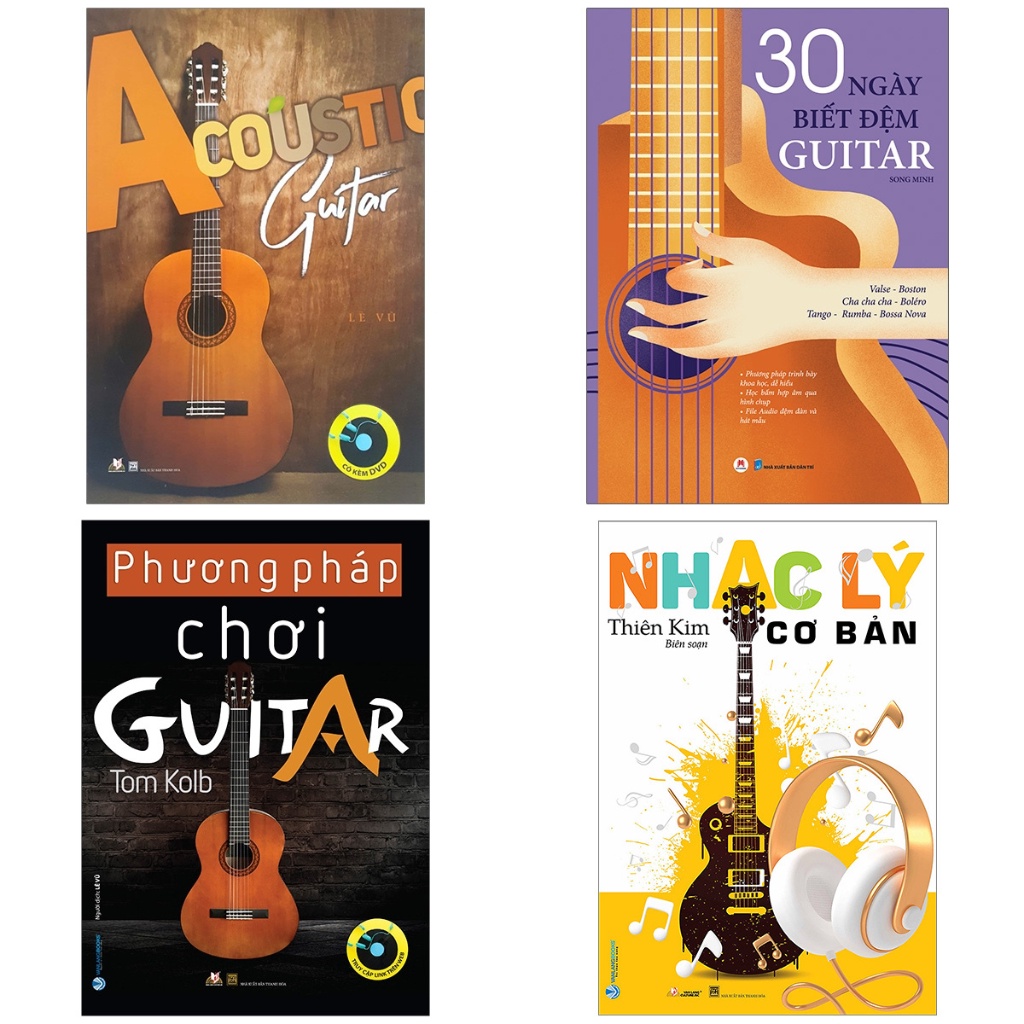 Sách - Combo Acoustic Guitar + 30 Ngày Biết Đệm Guitar + Phương Pháp Chơi Guitar + Nhạc Lý Cơ Bản