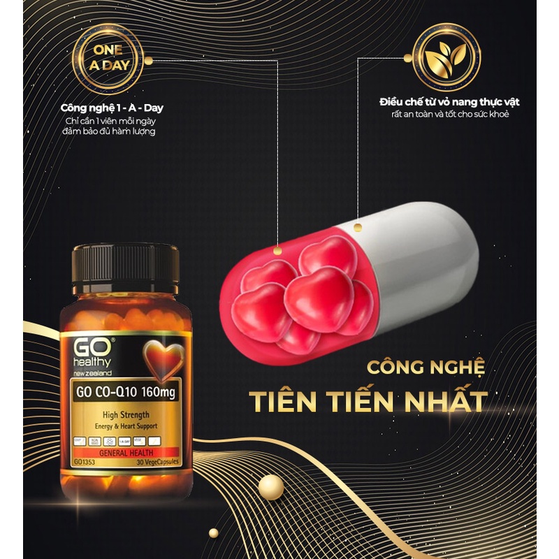 Viên Uống Tăng Cường Sức Khỏe Tim Mạch Go Healthy CO Q10 160mg Hộp 60 viên