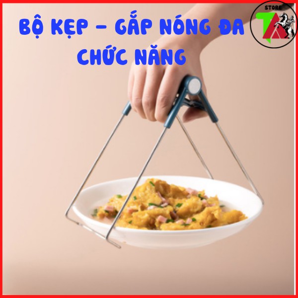 Bộ Kẹp Gắp Thức Ăn Bằng Inox Đa Năng,Đồ Gắp Thức Ăn Nóng Kèm Tấm Lót,Găng Tay Chống Nóng Tiện Nghi Dùng Trong Nhà Bếp !