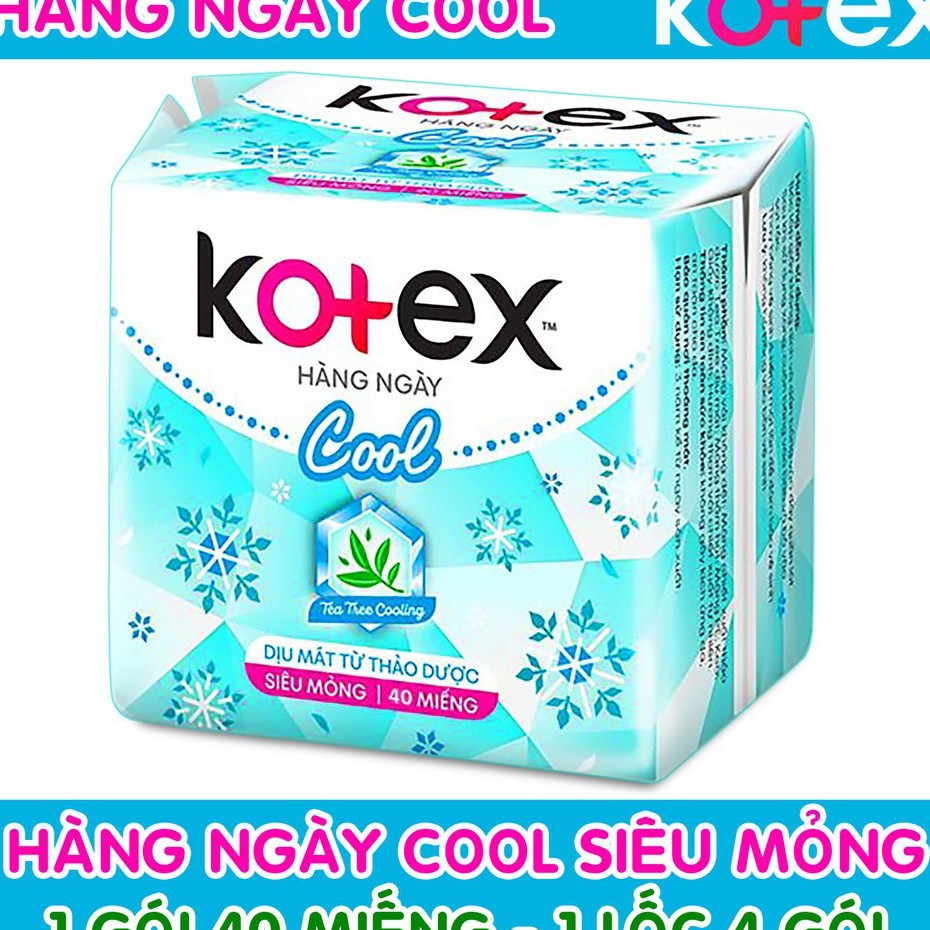 1 Gói BĂNG VỆ SINH Kotex hàng ngày cool - Gói 40 Miếng - HSD luôn mới