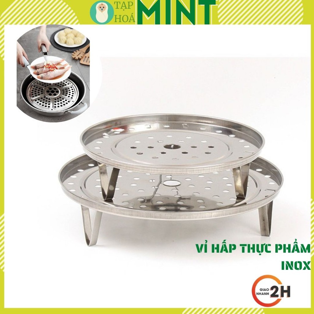 Vỉ hấp inox hấp thức ăn, rau củ bé ăn dặm - Tạp hoá mint