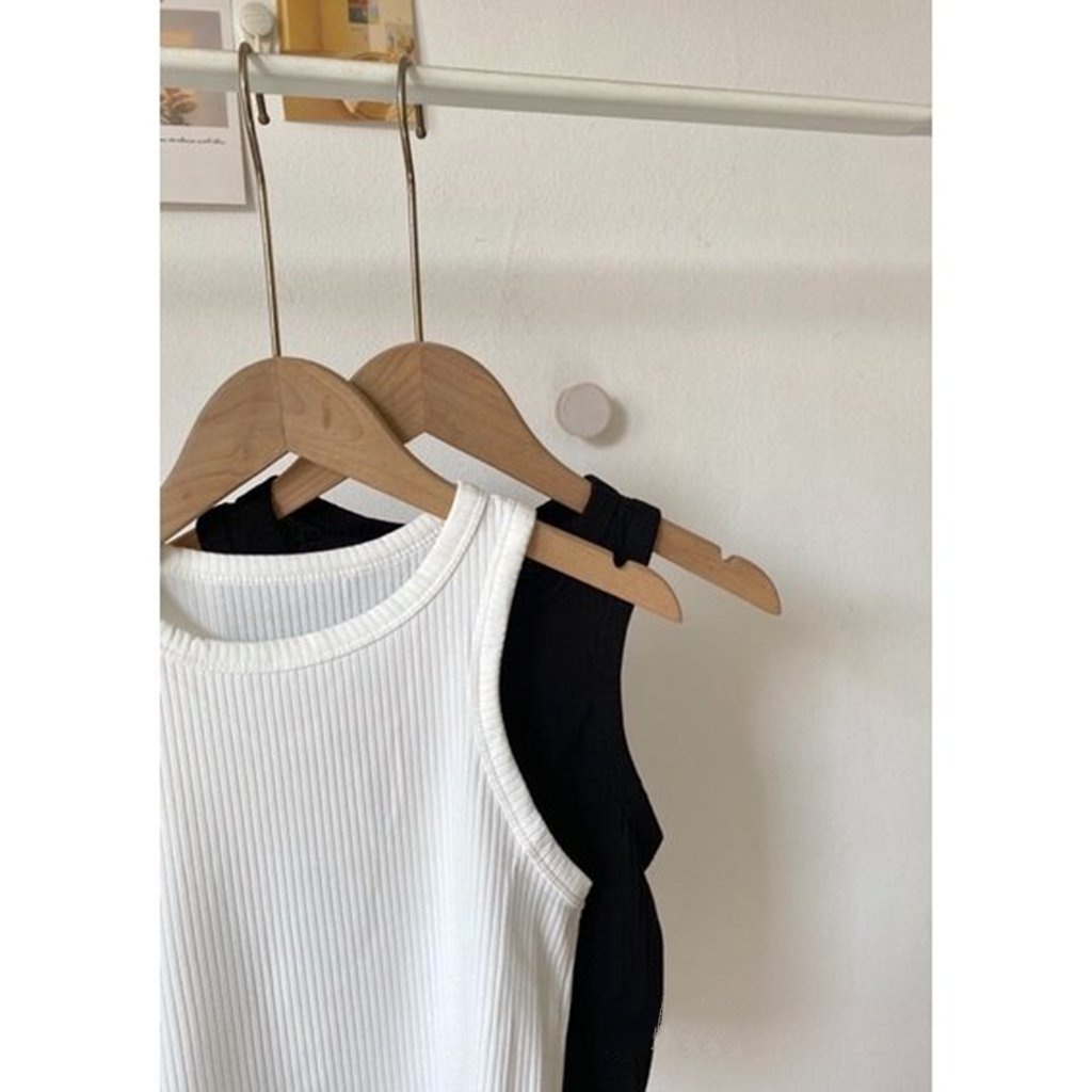 Áo ba lỗ sát nách croptop cổ chữ U ôm body sexy màu trơn basic đi học đi chơi đi làm xinh xỉu