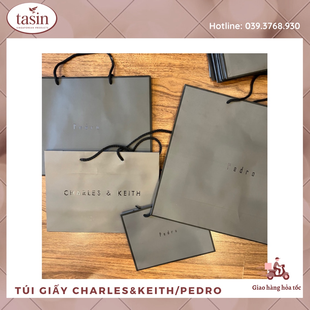 Túi Giấy Hãng Charles & Keith, Pedro chuẩn Store - Túi Giấy Đựng Quà Tặng, size S, M, L, XL