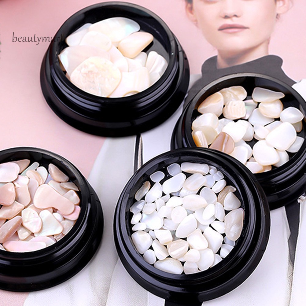 [Hàng mới về] Hộp phụ kiện đá/vỏ sò/kim sa kích thước mini nhiều màu dán trang trí móng tay nghệ thuật thủ công