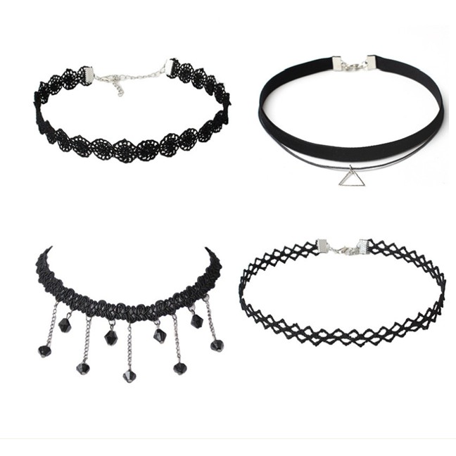 Bộ 4 vòng cổ choker đơn giản