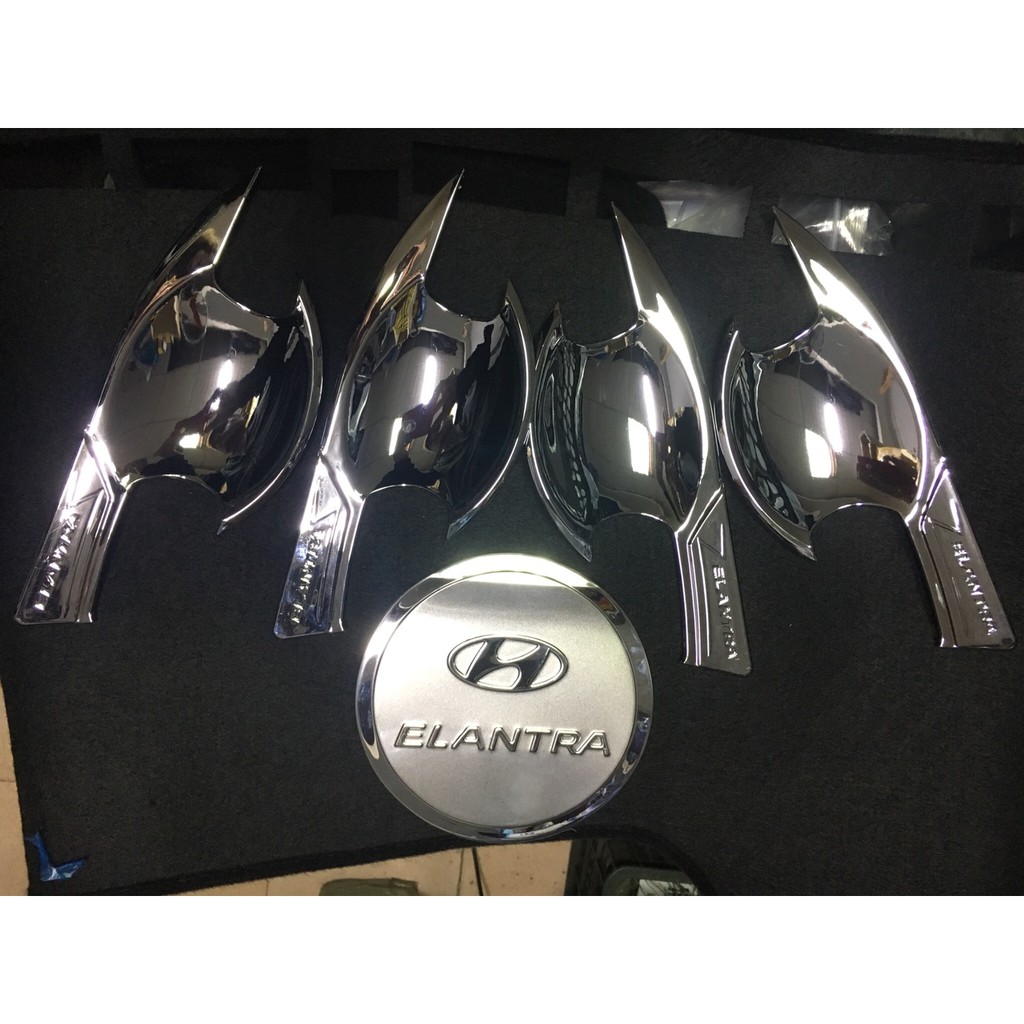 Ốp tay nắm, hõm cánh cửa xe Elantra 2016 2017 2018 2019 2020 2021 mạ crom sáng bóng - Giá 1 bộ