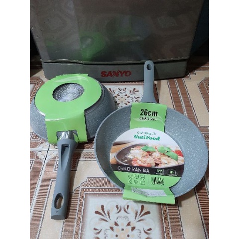 Combo 2 chảo đá sâu lòng 24_28cm DÙNG ĐƯỢc BẾP TỪ Green cook