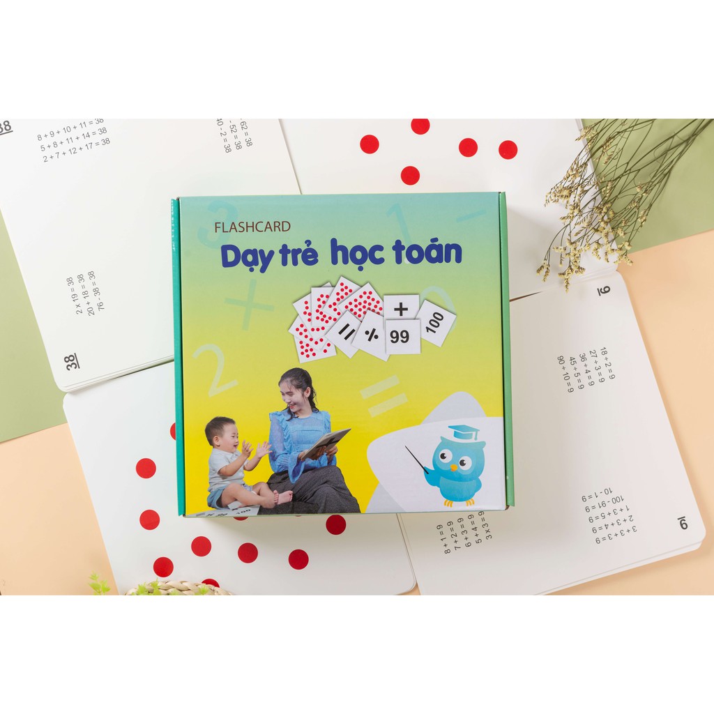 Flashcard - Bộ Thẻ Glenn Doman Bộ Toán 59-109 thẻ chấm và Bộ TGXQ 100-300 thẻ và Bộ Dạy trẻ học đọc 100-300 thẻ