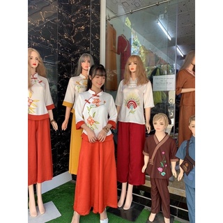 ĐỒ LAM ĐI CHÙA # SẨM LỤA VẼ QUẦN VÝ