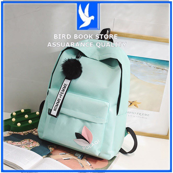 Balo thời trang Ulzzang chống nước cute dành cho nữ sinh viên đi học, đi chơi - Balo học sinh [ POLAQI ] Birdbook