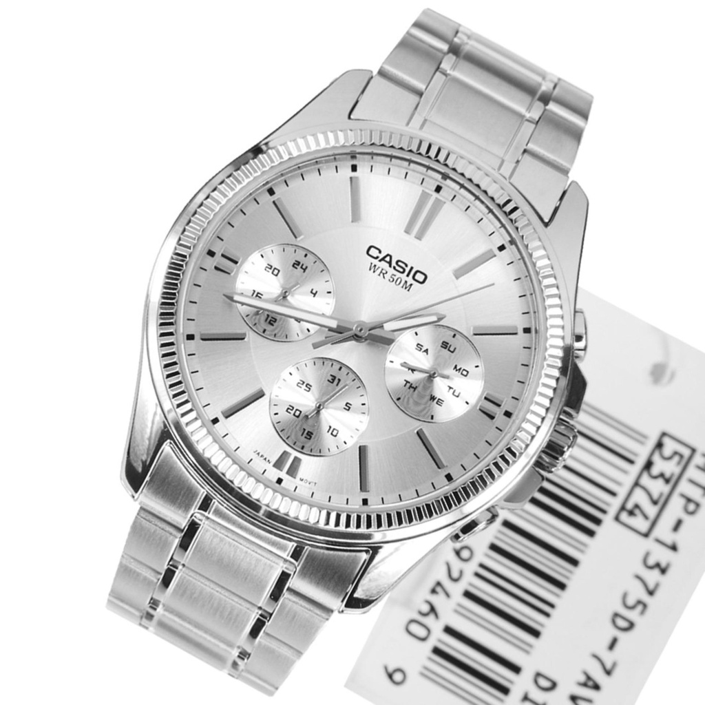 Đồng hồ nam Casio MTP-1375D-7A dây thép không gỉ, chống nước 50m, hàng chính hãng