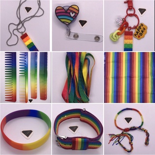 OtakuTPstore Bộ sưu tập dành cho người ủng hộ LGBT Vòng dây tay mặt dây chuyền cờ để bàn dây giày lược cầu vồng