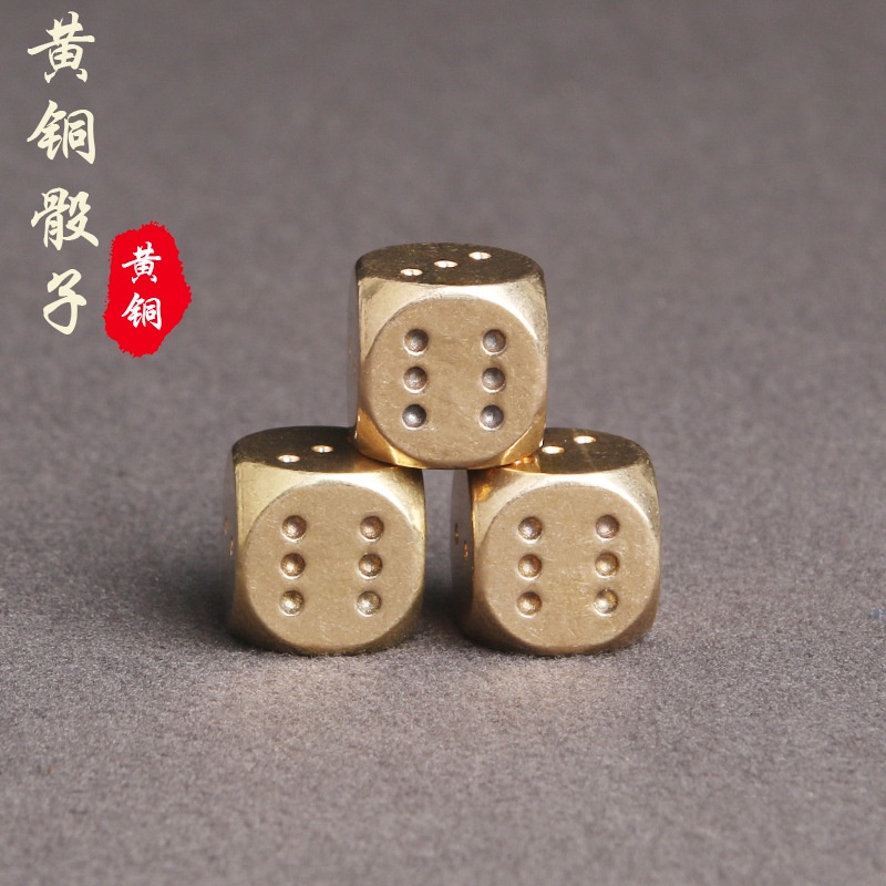 Xúc xắc bằng đồng thau 13mm dành cho chơi mạt chược trang trí