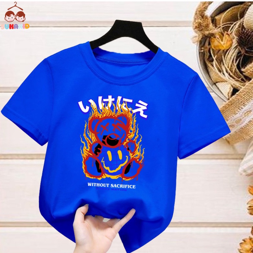 (giá sỉ ) Áo thun hình gấu without sacrifice Bé trai và gái.áo cho bé từ 6kg-30kg.AL56.