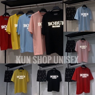 Áo Thun nam nữ tay lỡ BOBUI Phản Quang Full Tag LOGO