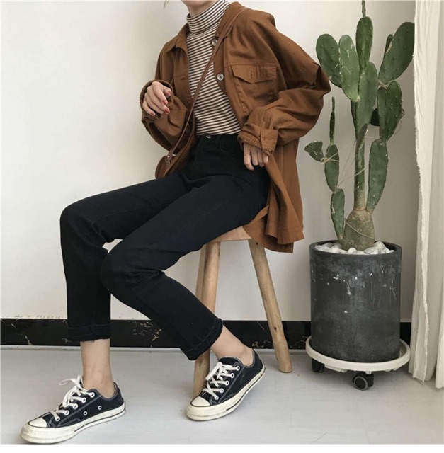 Quần skinny jeans ống thẳng cạp cao co dãn (ảnh thật và video) | BigBuy360 - bigbuy360.vn