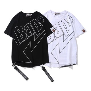 Áo Thun Ngắn Tay Chất Liệu Cotton In Chữ Bape Thời Trang